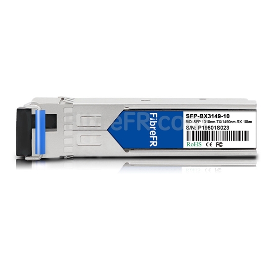 Image de Dell SFP-GE-BX10U-1310 Compatible Module SFP BiDi 1000BASE-BX 1310nm-TX/1490nm-RX 10km DOM
