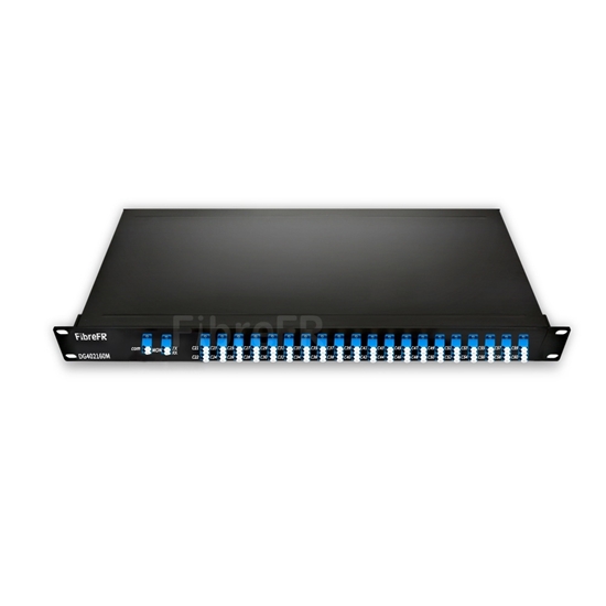 Image de Mux Demux DWDM à 40 Canaux C21-C60 Double Fibre avec Port Moniteur, IL Typique de 3,0dB, FMU Montage en Rack 1U, LC/UPC