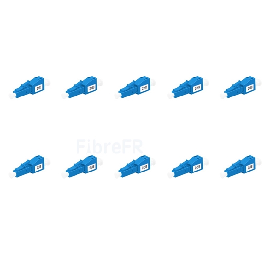 Image de Atténuateur à Fibre Optique Fixe Monomode LC/UPC, Mâle-Femelle, 2dB (10pcs/Paquet)