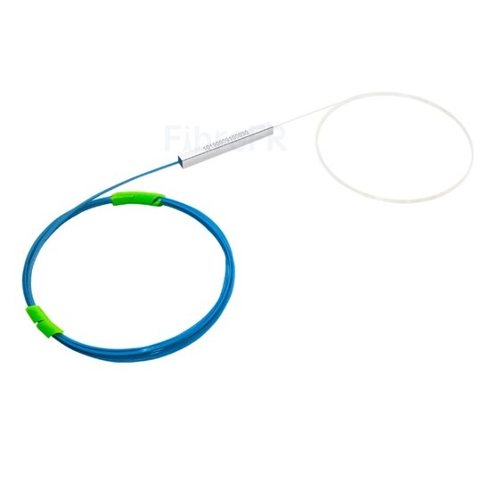 Image de Splitter PLC à Fibre Optique 1 x 8, Tube en Acier, Fibre Nue 250μm, sans Connecteur, Monomode