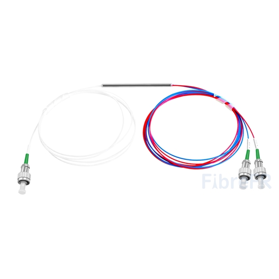 Image de 1X2 FBT Splitter Monomode Double Guichet 0,9mm Fibre avec Tube à Structure Libre, FC/APC