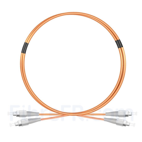 Image de 2M FC UPC vers FC UPC Duplex 2,0mm PVC (OFNR) OM1 Jarretière Optique Multimode