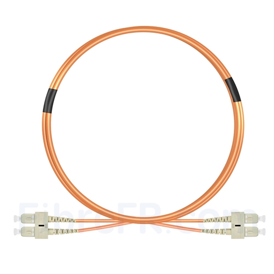 Image de 3m SC UPC vers SC UPC Duplex 2,0mm PVC (OFNR) OM1 Jarretière Optique Multimode