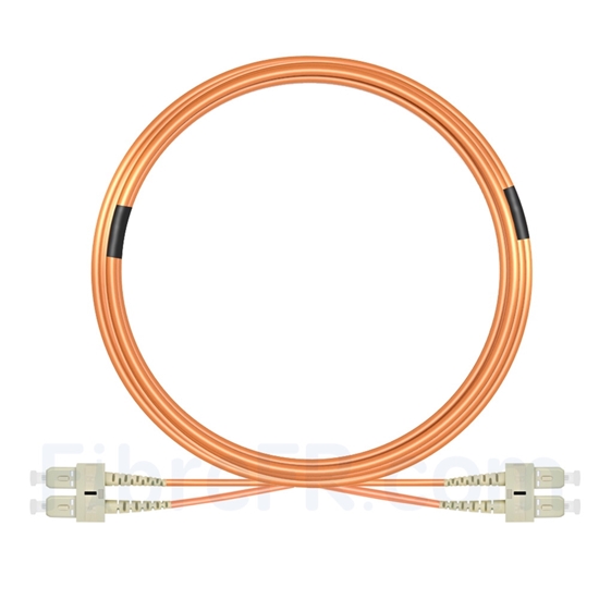 Image de 10m SC UPC vers SC UPC Duplex 3,0mm PVC (OFNR) OM1 Jarretière Optique Multimode