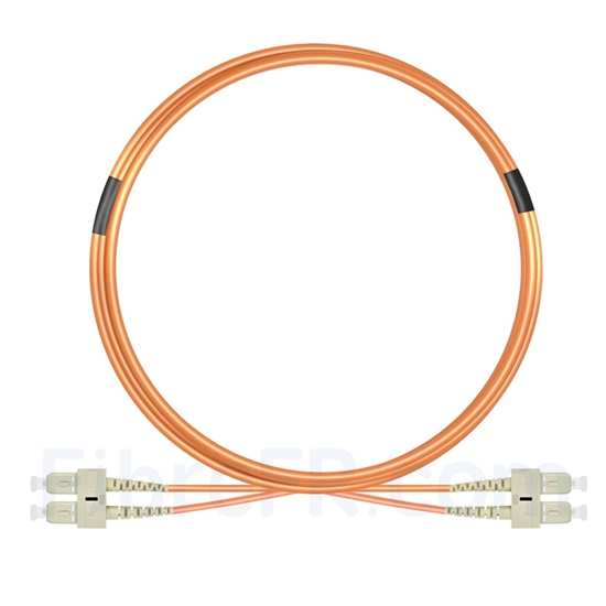 Image de 5m SC UPC vers SC UPC Duplex 3,0mm PVC (OFNR) OM1 Jarretière Optique Multimode