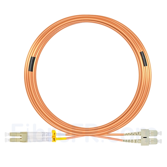 Image de 20m LC UPC vers SC UPC Duplex 3,0mm PVC (OFNR) OM1 Jarretière Optique Multimode