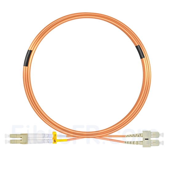 Image de 7m LC UPC vers SC UPC Duplex 3,0mm PVC (OFNR) OM1 Jarretière Optique Multimode