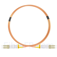 1m LC UPC vers LC UPC Duplex 2,0mm PVC (OFNR) OM2 Jarretière Optique Multimode