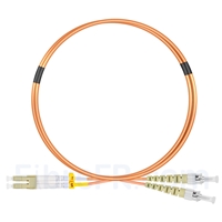 1m LC UPC vers ST UPC Duplex 2,0mm PVC (OFNR) OM2 Jarretière Optique Multimode
