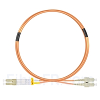 Image de 3m LC UPC vers SC UPC Duplex 3,0mm PVC (OFNR) OM2 Jarretière Optique Multimode