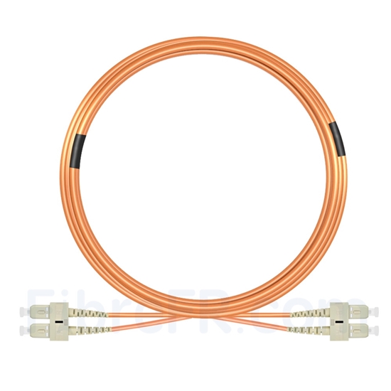 Image de 15m SC UPC vers SC UPC Duplex 3,0mm PVC (OFNR) OM2 Jarretière Optique Multimode