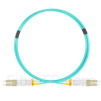 1m LC UPC vers LC UPC Duplex OM3 PVC (OFNR) 2,0mm Jarretière Optique Multimode