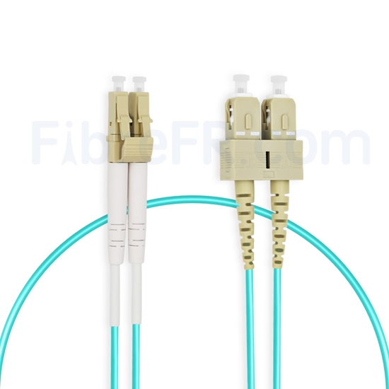 Image de 1m LC UPC vers SC UPC Duplex OM3 PVC (OFNR) 2,0mm Jarretière Optique Multimode