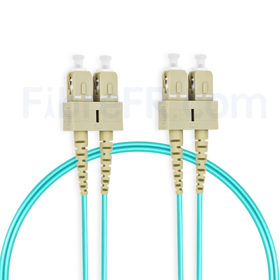 Image de 3m SC UPC vers SC UPC Duplex OM3 PVC (OFNR) 2,0mm Jarretière Optique Multimode