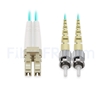 Image de 2m LC UPC vers ST UPC Duplex OM3 PVC (OFNR) 2,0mm Jarretière Optique Multimode