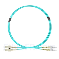1m SC UPC vers ST UPC Duplex OM3 PVC (OFNR) 2,0mm Jarretière Optique Multimode