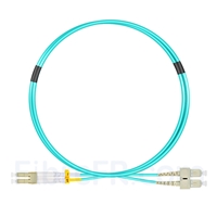 1m LC UPC vers SC UPC Duplex OM3 OFNR 2,0mm Jarretière Optique Multimode