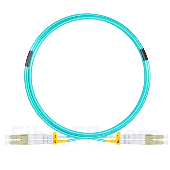 Image de 5m LC UPC vers LC UPC Duplex OM3 OFNR 2,0mm Jarretière Optique Multimode