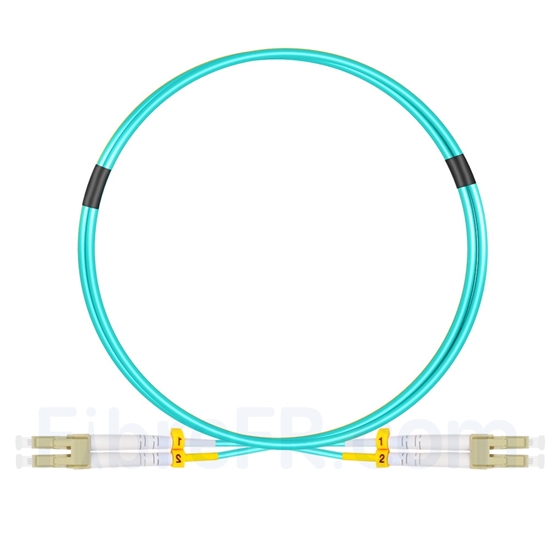 Image de 1m LC UPC vers LC UPC Duplex OM3 OFNR 2,0mm Jarretière Optique Multimode