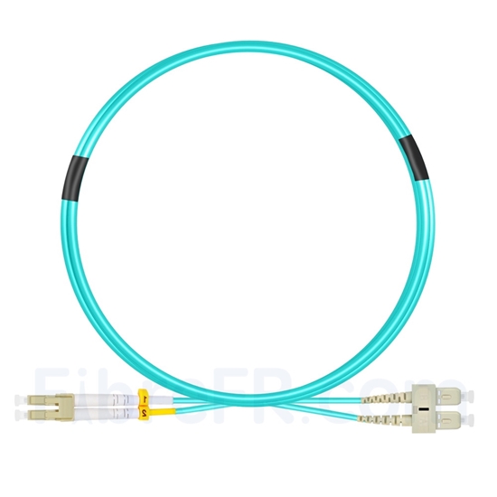 Image de 2m LC UPC vers SC UPC Duplex 2,0mm OFNP OM4 Jarretière Optique Multimode