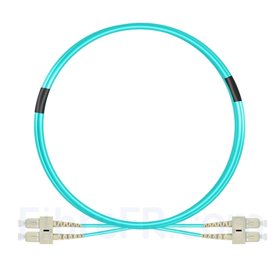 Image de 3m SC UPC vers SC UPC Duplex 3,0mm PVC (OFNR) OM4 Jarretière Optique Multimode