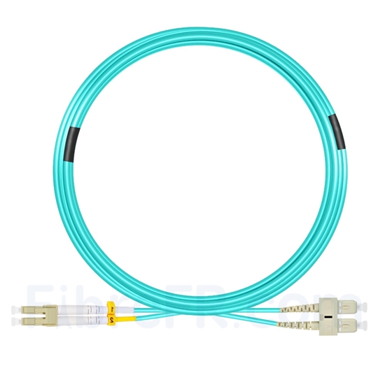 Image de 15m LC UPC vers SC UPC Duplex 3,0mm LSZH OM4 Jarretière Optique Multimode