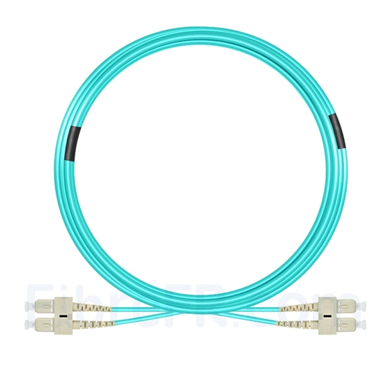 Image de 15m SC UPC vers SC UPC Duplex 3,0mm LSZH OM4 Jarretière Optique Multimode