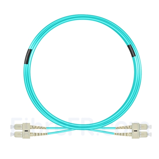Image de 7m SC UPC vers SC UPC Duplex 3,0mm PVC (OFNR) OM4 Jarretière Optique Multimode