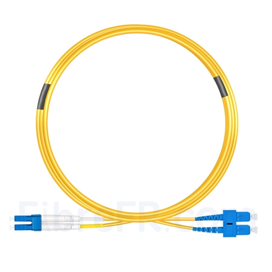 Image de 10m LC UPC vers SC UPC Duplex 2,0mm PVC (OFNR) OS2 Jarretière Optique Monomode