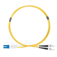 1m LC UPC vers ST UPC Duplex 2,0mm PVC (OFNR) OS2 Jarretière Optique Monomode