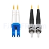 Image de 1m LC UPC vers ST UPC Duplex 2,0mm PVC (OFNR) OS2 Jarretière Optique Monomode