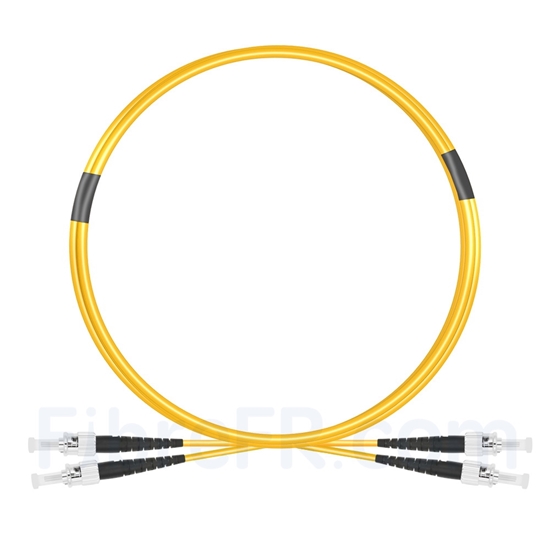 Image de 2m ST UPC vers ST UPC Duplex 2,0mm PVC (OFNR) OS2 Jarretière Optique Monomode
