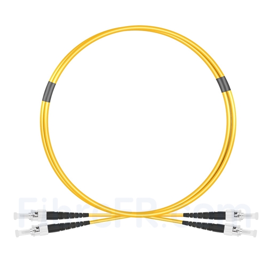 Image de 1m ST UPC vers ST UPC Duplex 2,0mm PVC (OFNR) OS2 Jarretière Optique Monomode