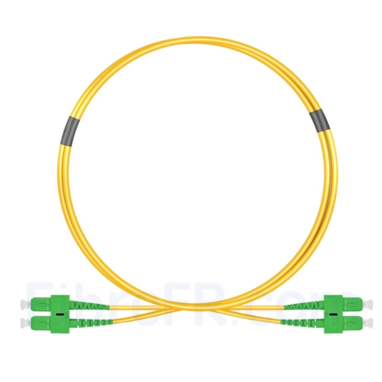 Image de 1m SC APC vers SC APC Duplex 2,0mm PVC (OFNR) OS2 Jarretière Optique Monomode