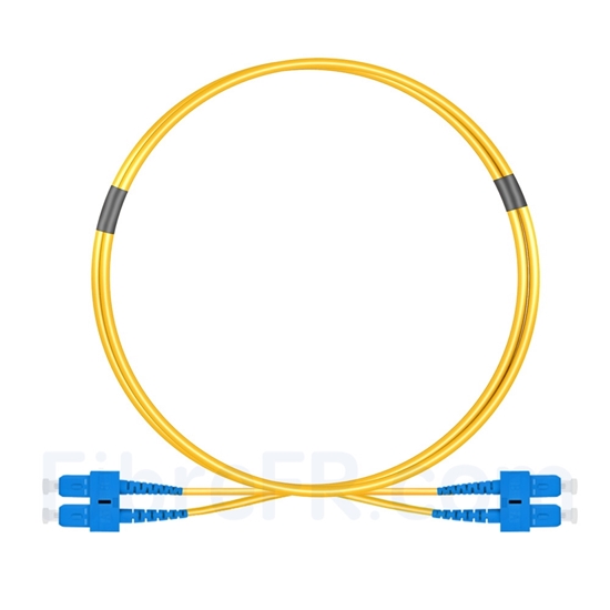 Image de 1m SC UPC vers SC UPC Duplex 2,0mm LSZH OS2 Jarretière Optique Monomode
