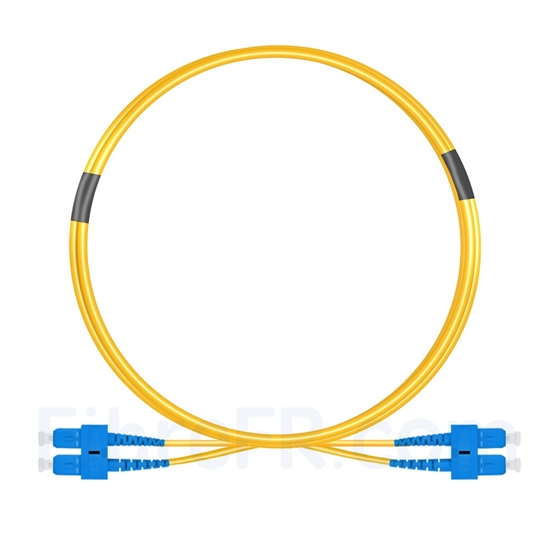 Image de 2m SC UPC vers SC UPC Duplex 2,0mm LSZH OS2 Jarretière Optique Monomode