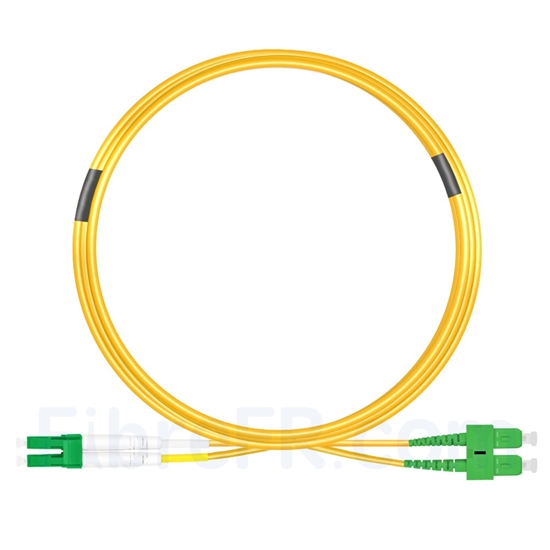Image de 7m LC APC vers SC APC Duplex 3,0mm PVC (OFNR) 9/125 Jarretière Optique Monomode