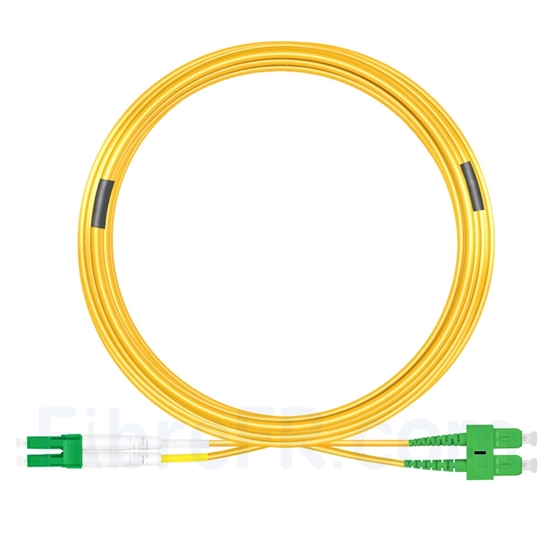 Image de 30m LC APC vers SC APC Duplex 3,0mm PVC (OFNR) 9/125 Jarretière Optique Monomode