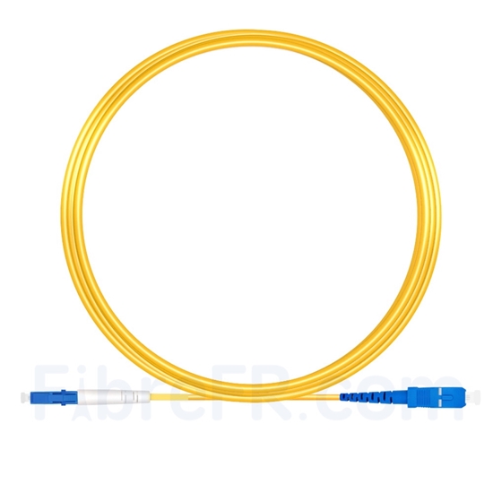 Image de 10m LC UPC vers SC UPC Simplex 2,0mm PVC (OFNR) OS2 Jarretière Optique Monomode