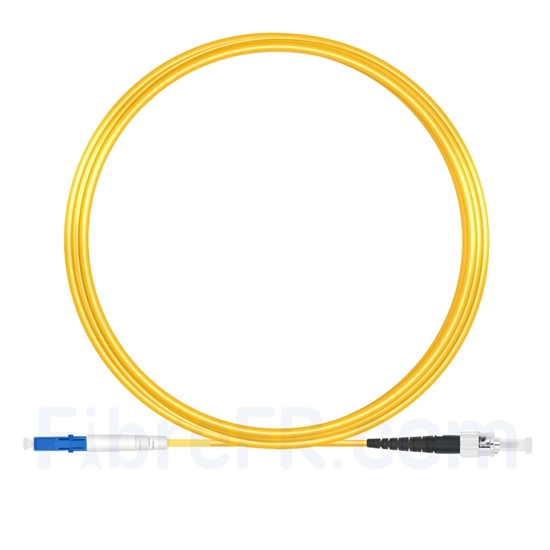 Image de 10m LC UPC vers ST UPC Simplex 2,0mm PVC (OFNR) OS2 Jarretière Optique Monomode