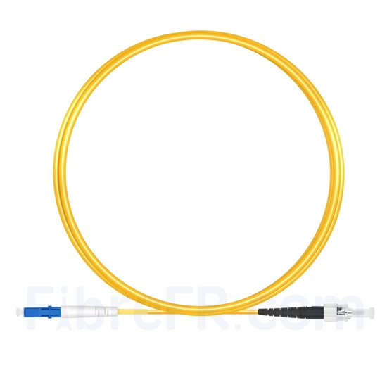 Image de 2m LC UPC vers ST UPC Simplex 2,0mm PVC (OFNR) OS2 Jarretière Optique Monomode