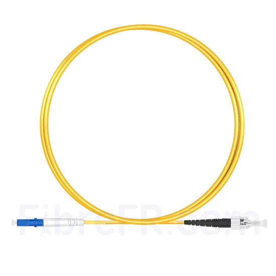 Image de 1m LC UPC vers ST UPC Simplex 2,0mm PVC (OFNR) OS2 Jarretière Optique Monomode