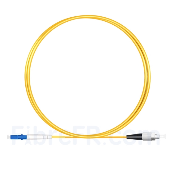 Image de 1m LC UPC vers FC UPC Simplex 2,0mm PVC (OFNR) OS2 Jarretière Optique Monomode