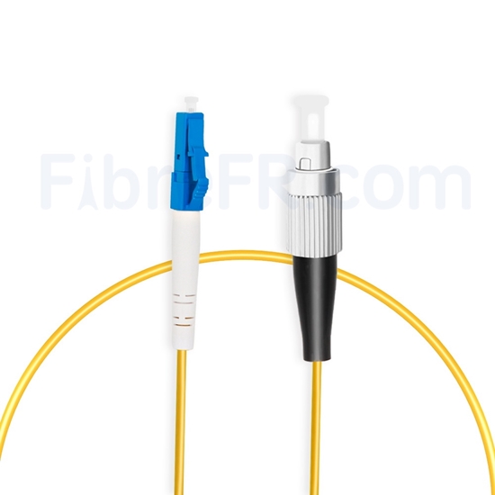 Image de 1m LC UPC vers FC UPC Simplex 2,0mm PVC (OFNR) OS2 Jarretière Optique Monomode