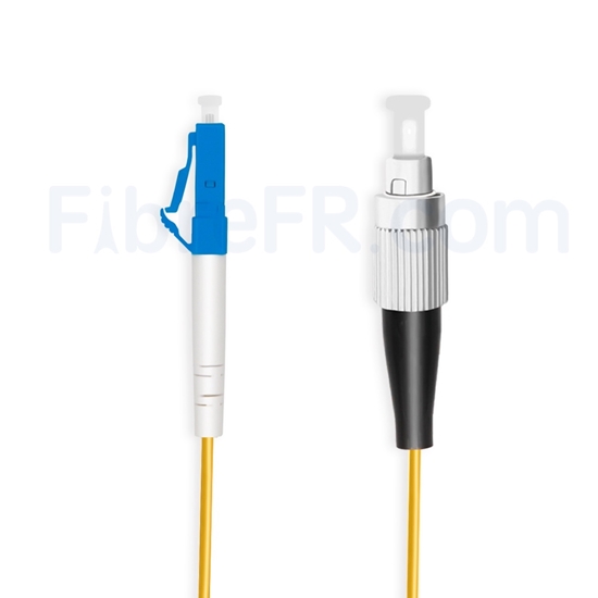 Image de 1m LC UPC vers FC UPC Simplex 2,0mm PVC (OFNR) OS2 Jarretière Optique Monomode