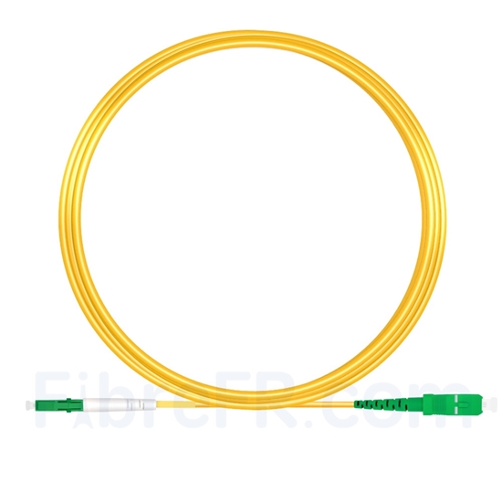 Image de 10m LC APC vers SC APC Simplex 2,0mm PVC (OFNR) OS2 Jarretière Optique Monomode