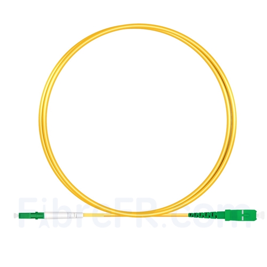 Image de 1m LC APC vers SC APC Simplex 2,0mm PVC (OFNR) OS2 Jarretière Optique Monomode