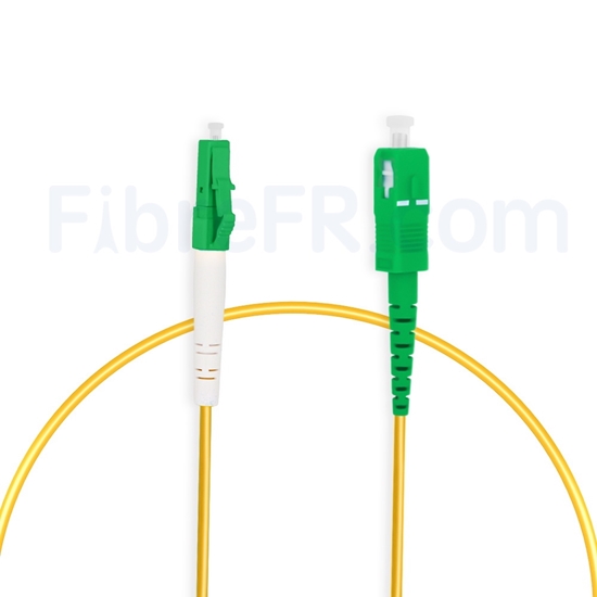 Image de 1m LC APC vers SC APC Simplex 2,0mm PVC (OFNR) OS2 Jarretière Optique Monomode