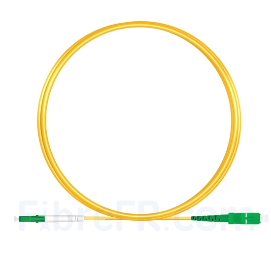 Image de 2m LC APC vers SC APC Simplex 2,0mm PVC (OFNR) OS2 Jarretière Optique Monomode