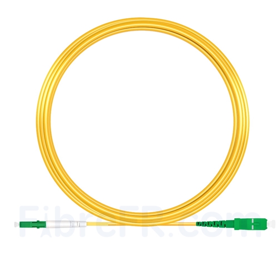 Image de 15m LC APC vers SC APC Simplex 2,0mm PVC (OFNR) OS2 Jarretière Optique Monomode